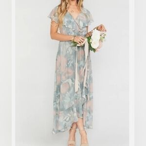 Show Me Your Mumu Jess Ruffle Midi weddings floral sage dress